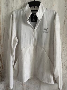 Under Armour White Topgolf Half-Zip Pullover